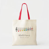 Muzieknoten Muziek Leraar Waardering Rainbow Tote Bag (Voorkant)