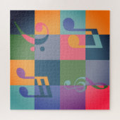 Muzieknoten | Muziek thema kunst Legpuzzel (Horizontaal)