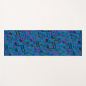 Muzieknoten Muziekaal Patroon Blauw Paars Yogamat (Voorkant (horizontaal))