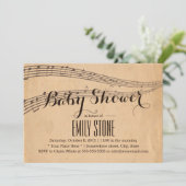  Muzieknoten MuziekBaby shower Kaart (Staand voorkant)