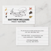 Muzieknoten | Muziekblad | Instrumenten Visitekaartje (Voorkant / Achterkant)