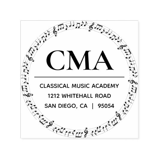 Muzieknoten Muzieklerarenopleiding Zelfinktende Stempel (Design)