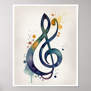 Muzieknoten muziekliefhebbers Poster Wall Art
