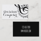 Muzieknoten muzikant van moderne professionele com visitekaartje (Voorkant / Achterkant)