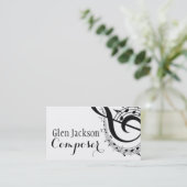 Muzieknoten muzikant van moderne professionele com visitekaartje (Staand voorkant)