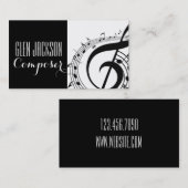 Muzieknoten muzikant van moderne professionele com visitekaartje (Voorkant / Achterkant)