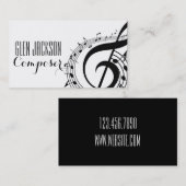 Muzieknoten muzikant van moderne professionele com visitekaartje (Voorkant / Achterkant)