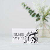 Muzieknoten muzikant van moderne professionele com visitekaartje (Staand voorkant)