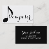 Muzieknoten muzikant van moderne professionele com visitekaartje (Voorkant / Achterkant)