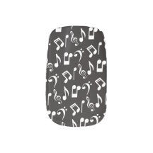 muzieknoten Nail Wraps-White Muzieknoten