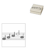 Muzieknoten Notenbalk Rubberstempel (Gestempeld)