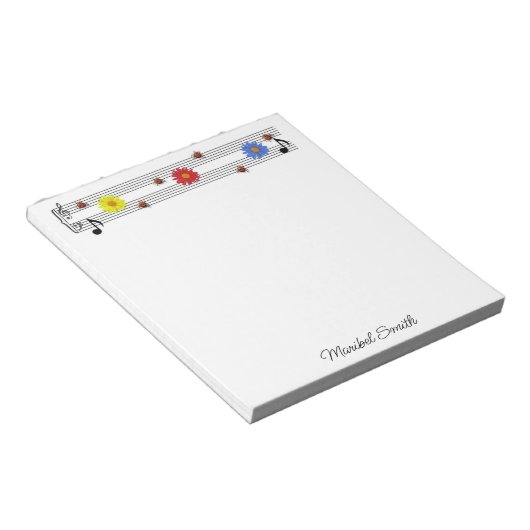 Muzieknoten Notitieblok Aangepaste naam (Schuin)