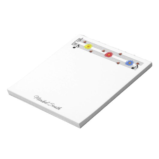 Muzieknoten Notitieblok Aangepaste naam (Linkerzijde)