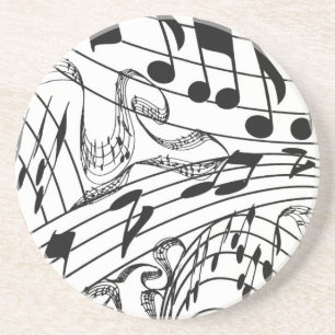 MUZIEKNOTEN-ONDERZETTER-WITTE ZANDSTEEN ONDERZETTER