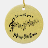 Muzieknoten Ontwerp Keramisch Ornament (Voorkant)