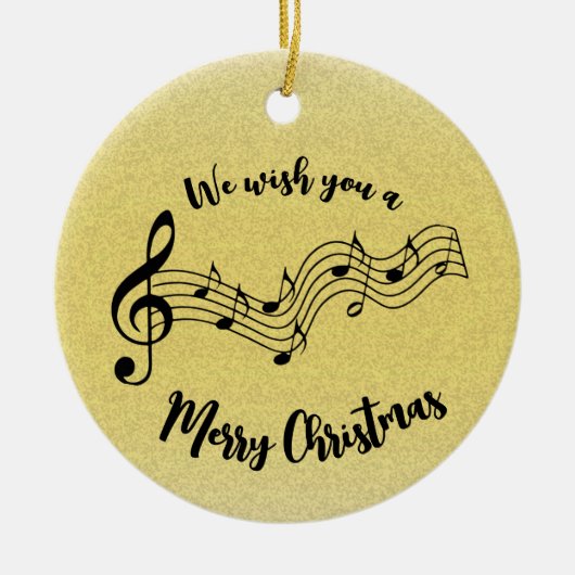 Muzieknoten Ontwerp Keramisch Ornament (Voorkant)