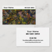 Muzieknoten op Abstracte achtergrond Professioneel Visitekaartje (Voorkant / Achterkant)