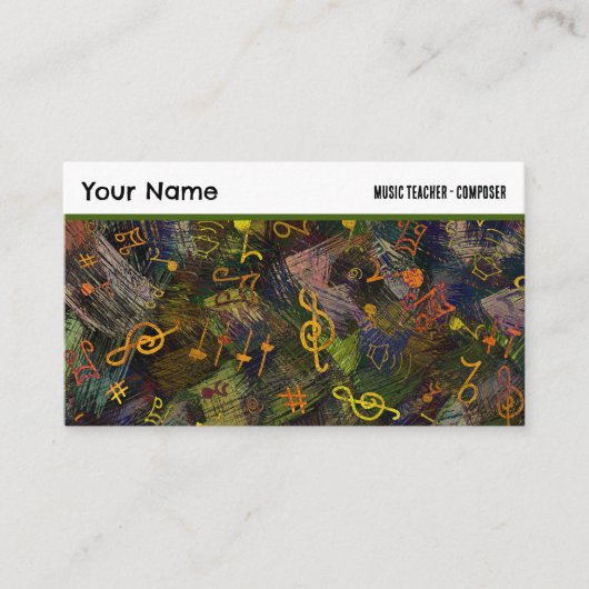 Muzieknoten op Abstracte achtergrond Professioneel Visitekaartje (Voorkant)