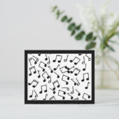 Muzieknoten op blanco (achtergrondkleur toevoegen) kaart (Staand voorkant)