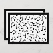 Muzieknoten op blanco (achtergrondkleur toevoegen) kaart (Voorkant / Achterkant)