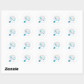Muzieknoten op cd ronde sticker (Vel)