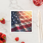 Muzieknoten op een Amerikaanse vlag Servet (Insitu)