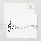 Muzieknoten op een golfformende trap briefkaart (Voorkant / Achterkant)