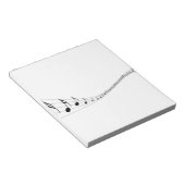 Muzieknoten op een golfformende trap notitieblok (Schuin)