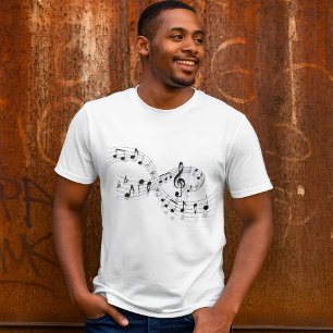 Muzieknoten Op Een Notenbalk Mannen T-shirt