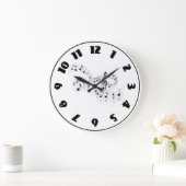 Muzieknoten op een personeelslijnklok grote klok (Huis)