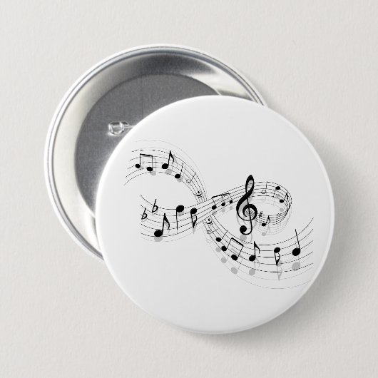 Muzieknoten op een personele lijn Button (Voorkant /achterkant)