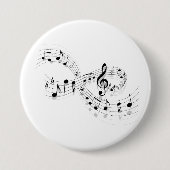 Muzieknoten op een personele lijn Button (Voorkant)