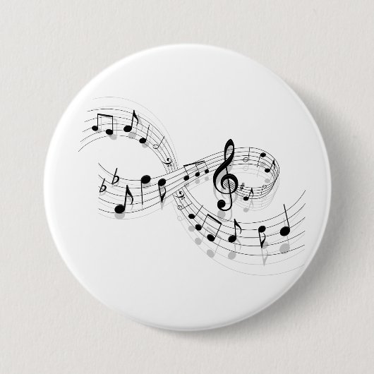 Muzieknoten op een personele lijn Button (Voorkant)
