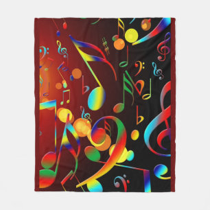 muzieknoten op Fleece Blanket Deken