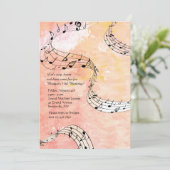 Muzieknoten op koraalachtergrond kaart (Staand voorkant)