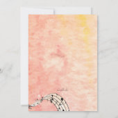 Muzieknoten op koraalachtergrond kaart (Achterkant)