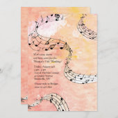 Muzieknoten op koraalachtergrond kaart (Voorkant / Achterkant)