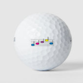 Muzieknoten op Notenbalk Golfballen (Voorkant)