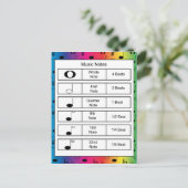 Muzieknoten op Rainbow Achtergrond Briefkaart (Staand voorkant)