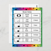 Muzieknoten op Rainbow Achtergrond Briefkaart (Voorkant / Achterkant)