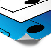 Muzieknoten op regenboogachtergrondafdrukken poster (Hoek)