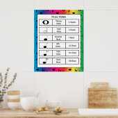 Muzieknoten op regenboogachtergrondafdrukken poster (Keuken)