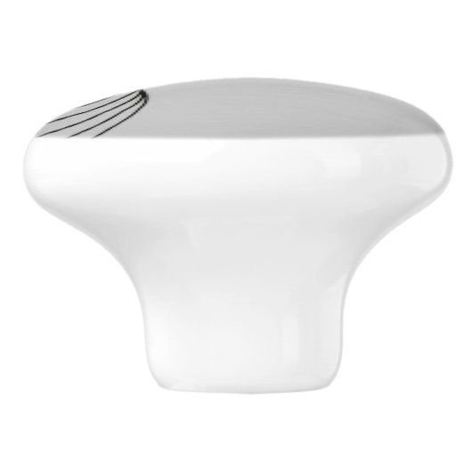 Muzieknoten op Silver Keramische Knop (Zijkant)