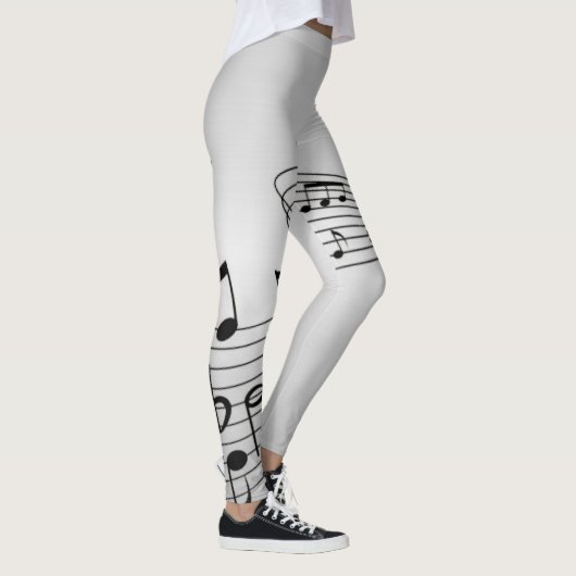 Muzieknoten op Silver Leggings (Rechts)