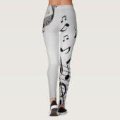 Muzieknoten op Silver Leggings (Achterkant)