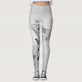Muzieknoten op Silver Leggings (Voorkant)