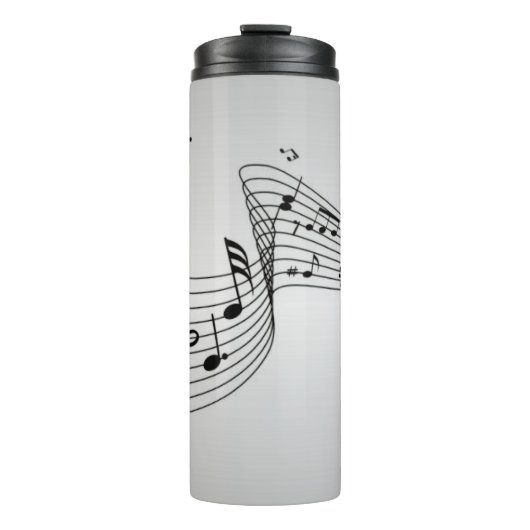 Muzieknoten op Silver Thermosbeker (Voorkant)