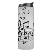 Muzieknoten op Silver Thermosbeker (Gedraaid links)