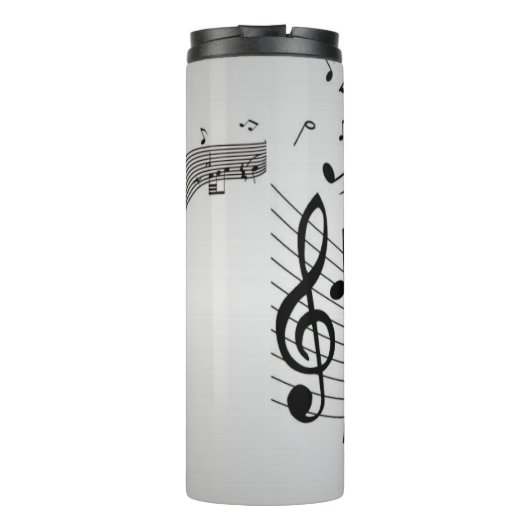Muzieknoten op Silver Thermosbeker (Achterkant)