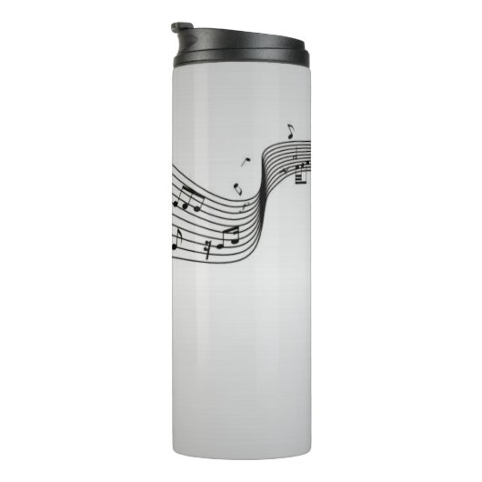 Muzieknoten op Silver Thermosbeker (Geroteerd rechts)